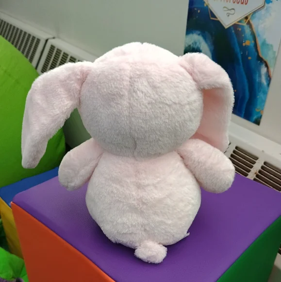 KellyToy K Luxe Baby Bunny Plush Rattle Crinkle Ears Stuffed Animal Sewn Eyes - Picture 4 of 8